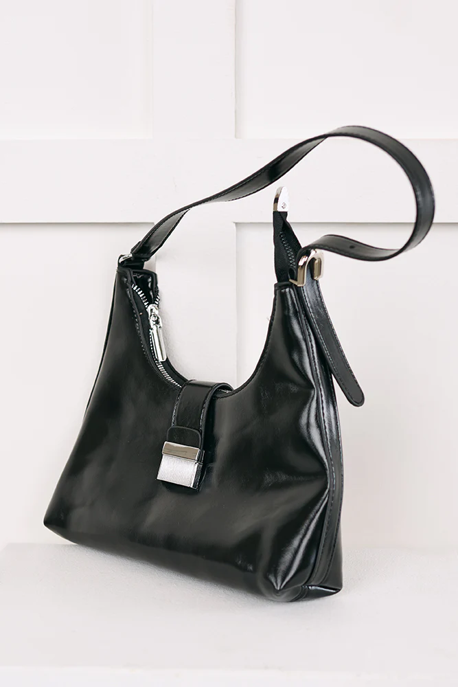 Vogue Visionary Faux Leather Handbag (Black) - Image 3