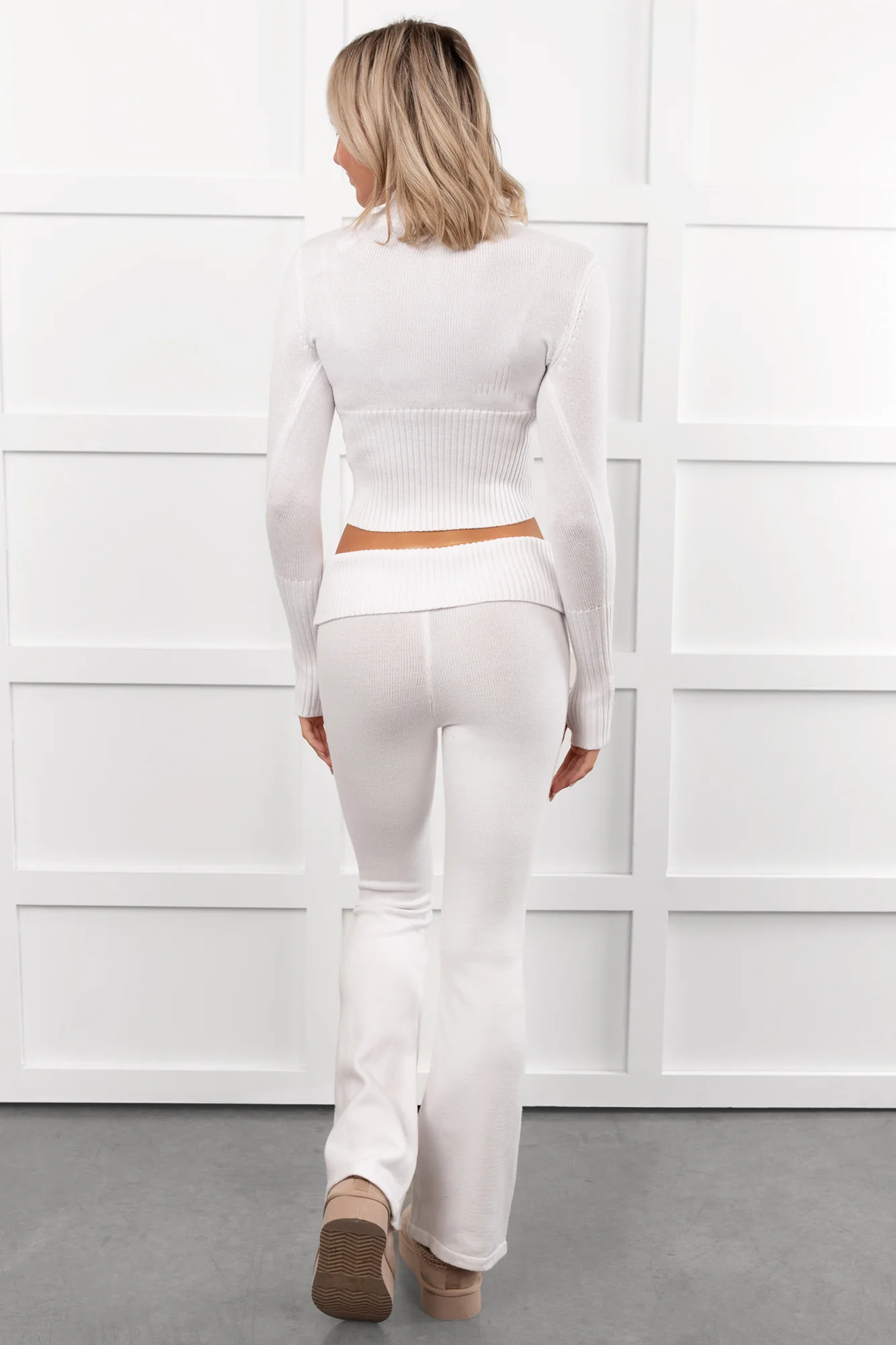 Wait & See Ribbed Two Piece Lounge Set (White) - Image 5