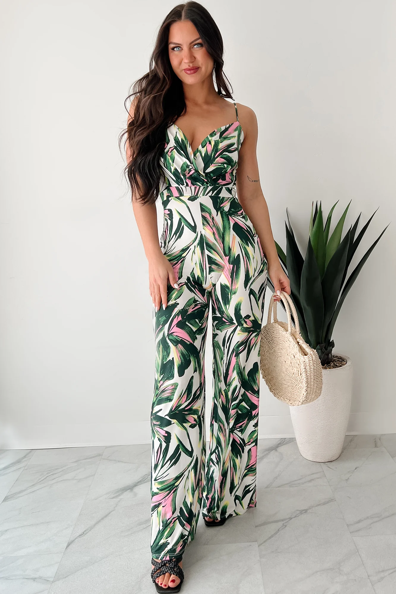 Walking With Fire Printed Surplice Jumpsuit (Multi) - Image 6