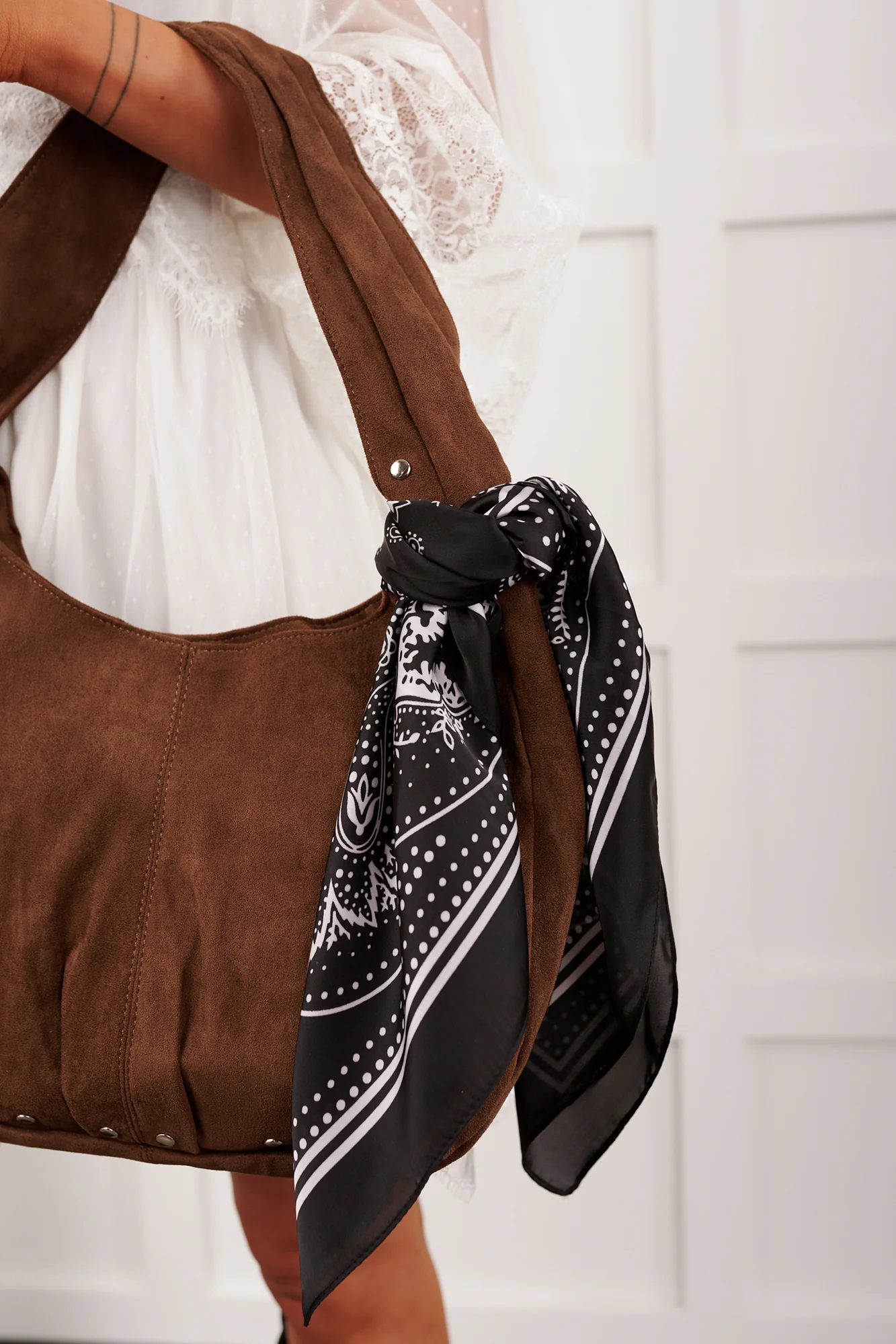 Wander West Paisley Print Bandana Scarf (Black) - Image 4
