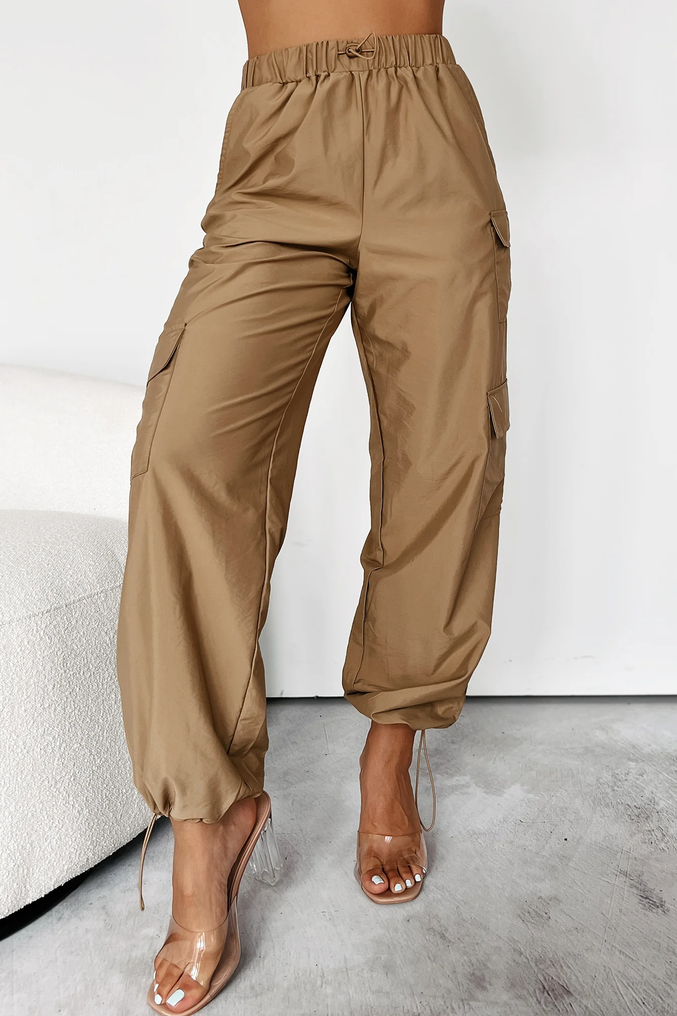 Waterloo Wide Leg Cargo Pants (Tan) - Image 3