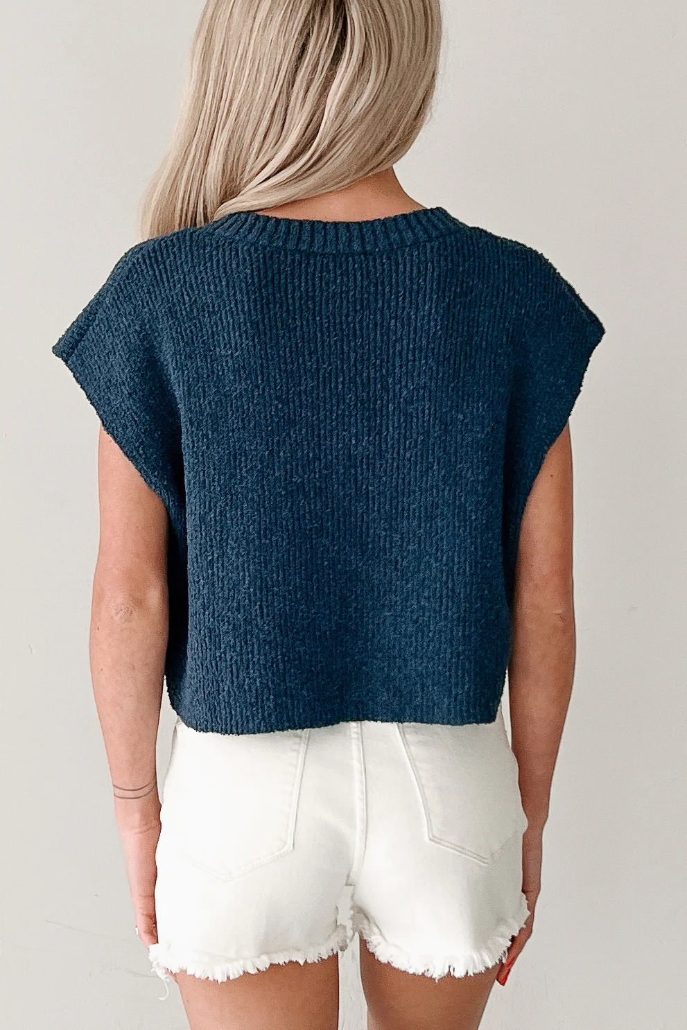 Waving Still American Flag Sweater Vest (Navy) - Image 5