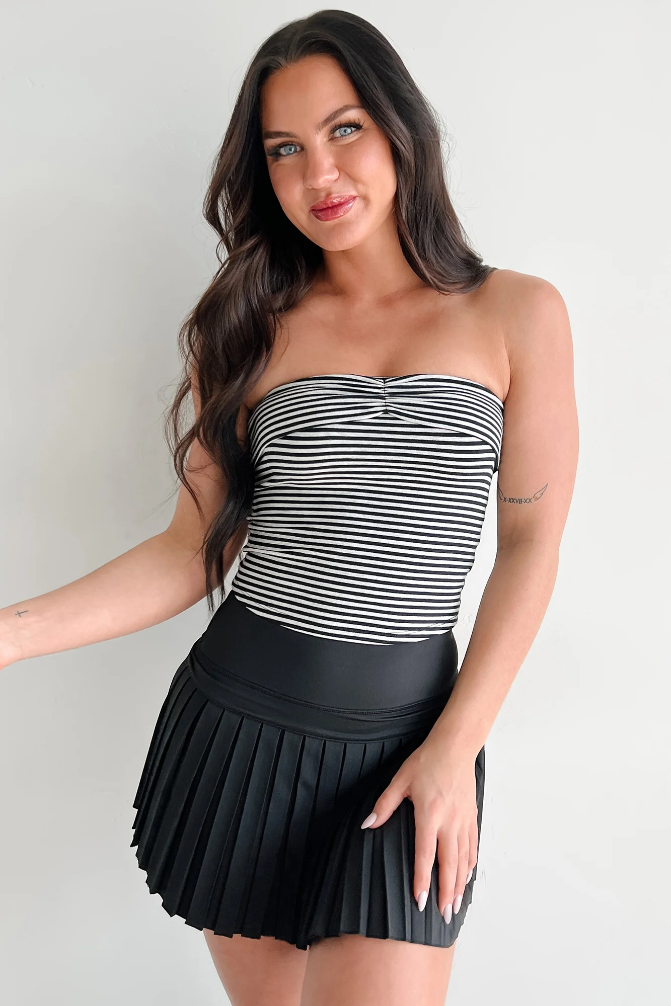 Weekend Vibes Striped Tube Top (Black/Grey) - Image 6