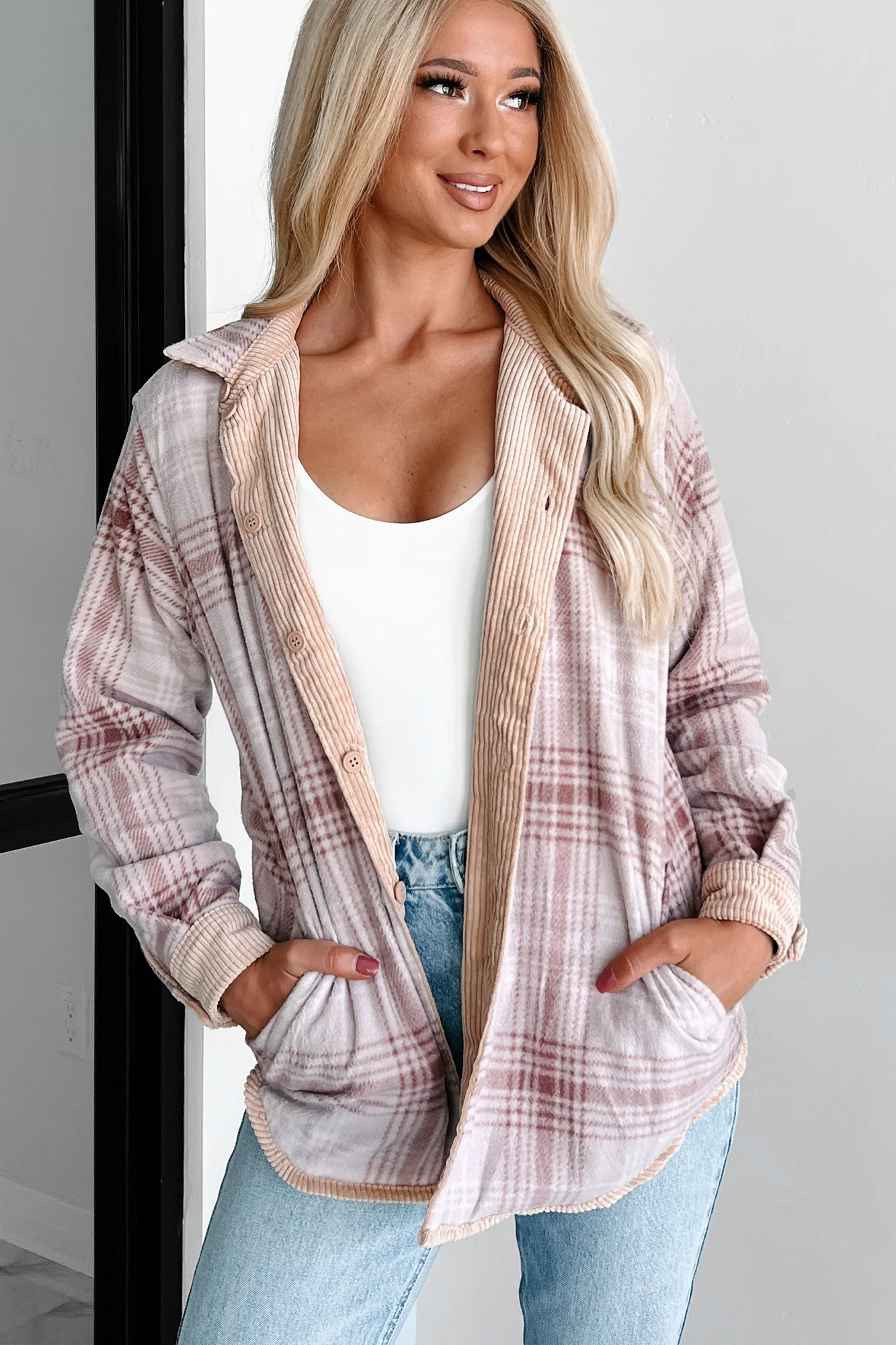 When The Leaves Turn Reversible Corduroy Jacket (Camel) - Image 10