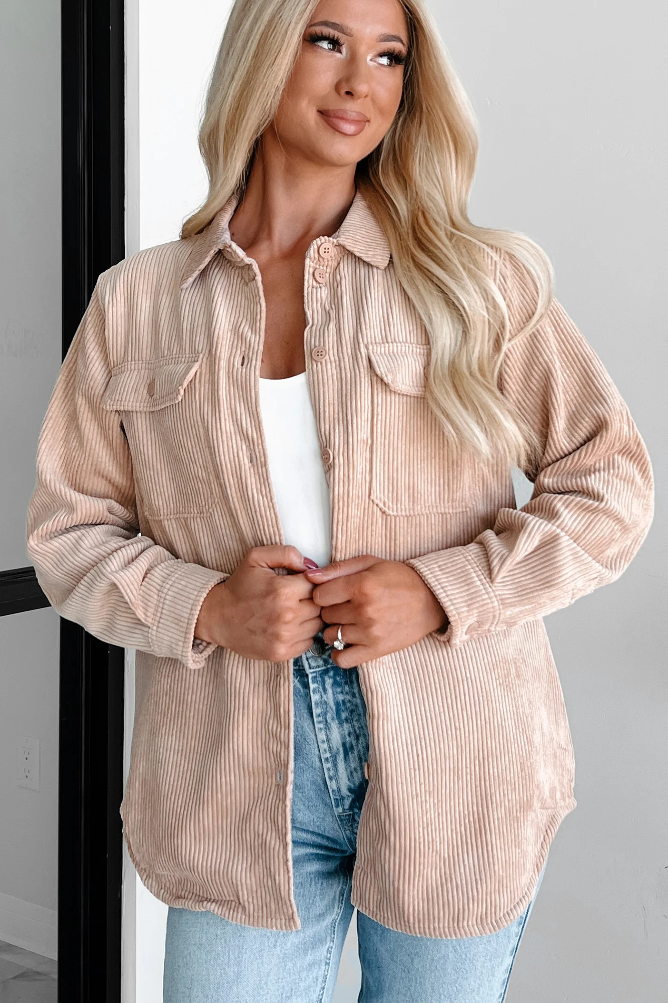 When The Leaves Turn Reversible Corduroy Jacket (Camel) - Image 7