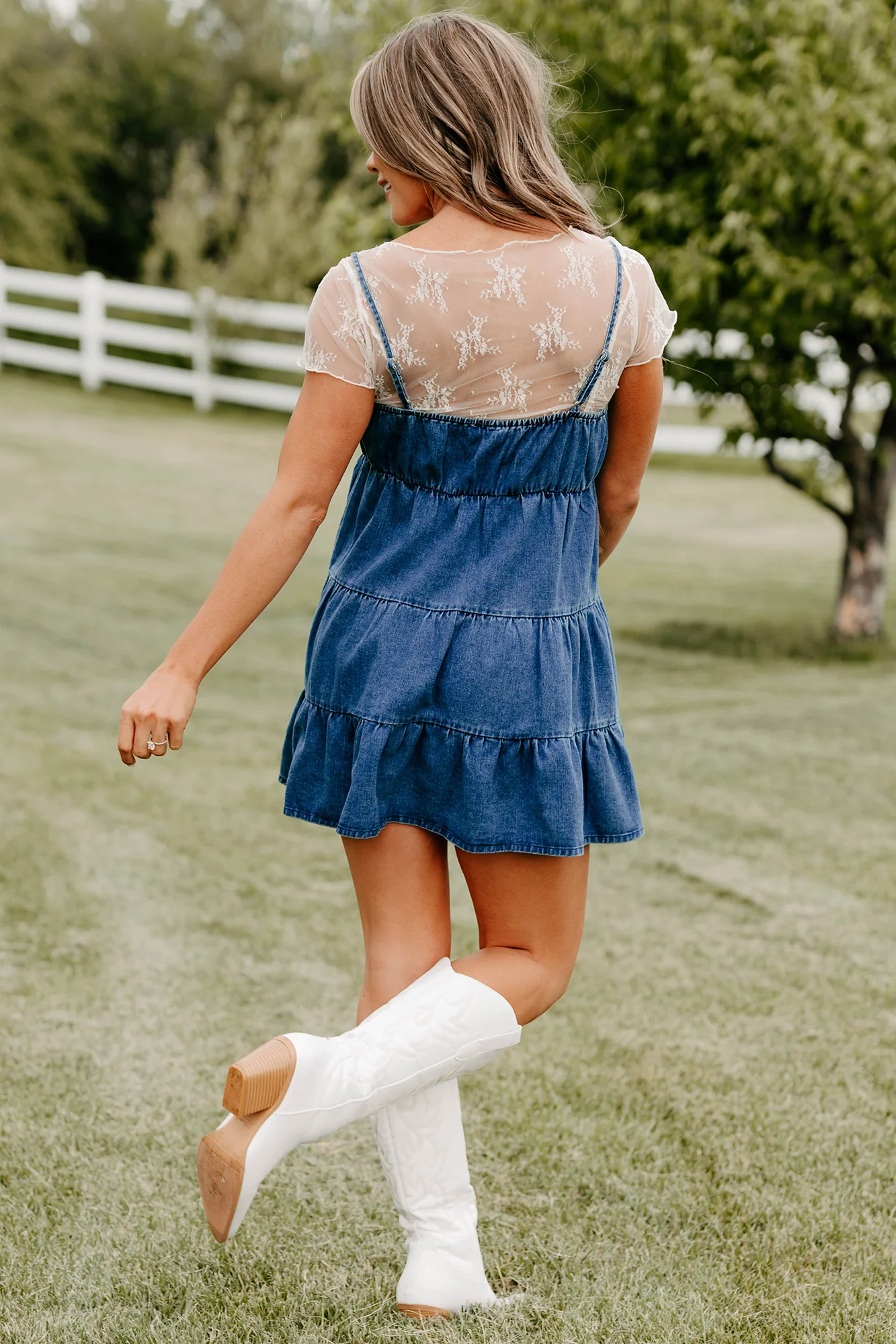 Whimsical Whisper Ruched Floral Mesh Top (Ecru) - Image 3