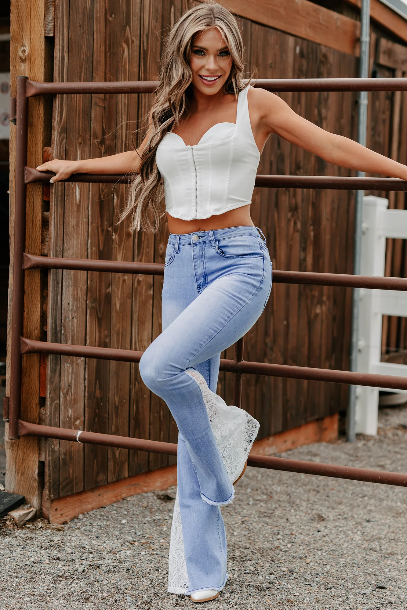 Whispering Carelessly Bustier Tank Top (Ivory) - Image 13