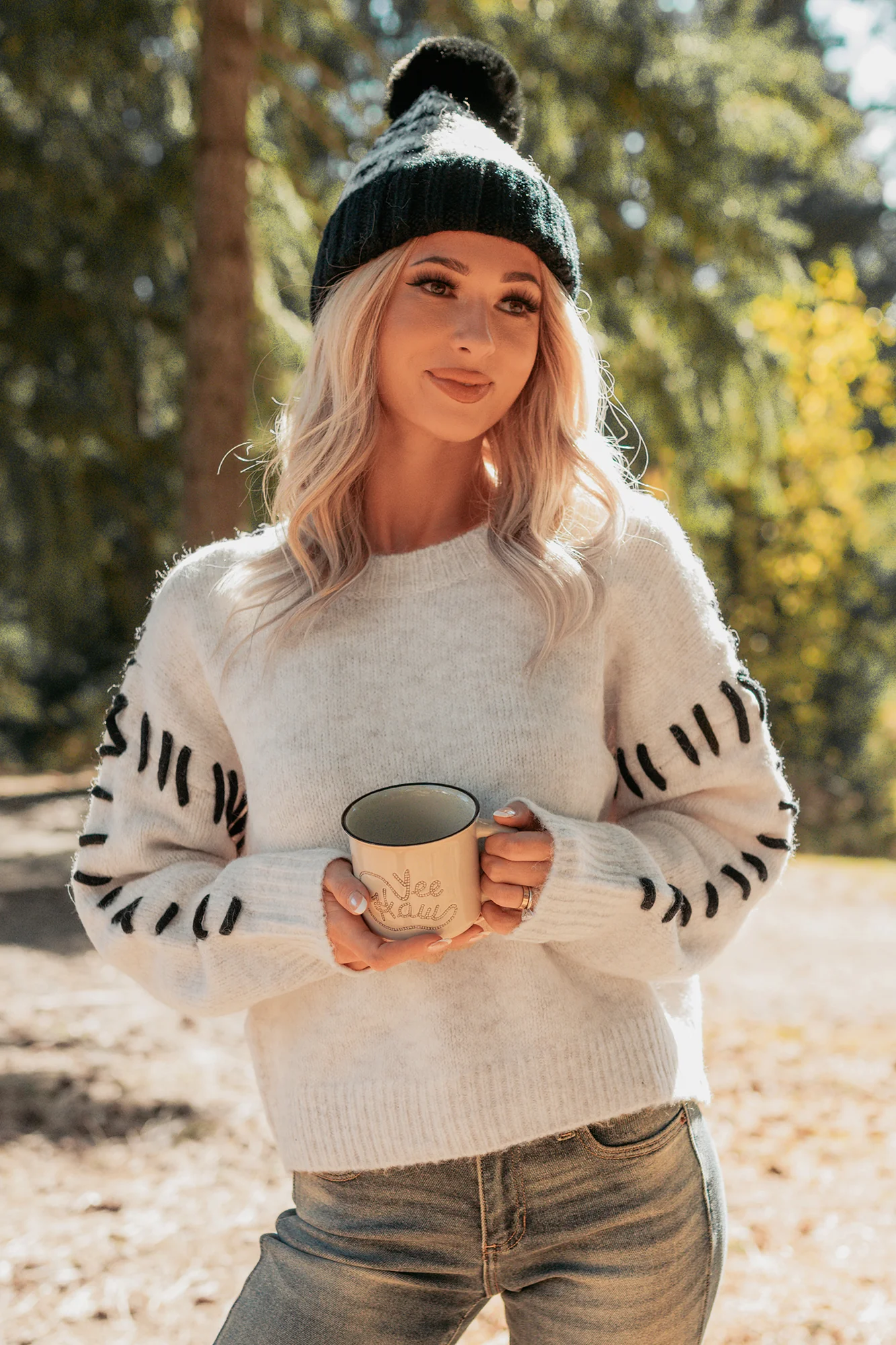 Whistling Woods Stitch Detail Sweater (Oatmeal) - Image 5