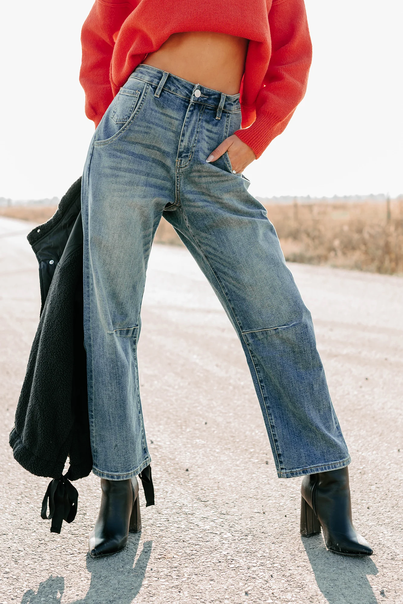 Willy Super High Rise Mica Denim Barrel Jeans (Medium Vintage) - Image 9