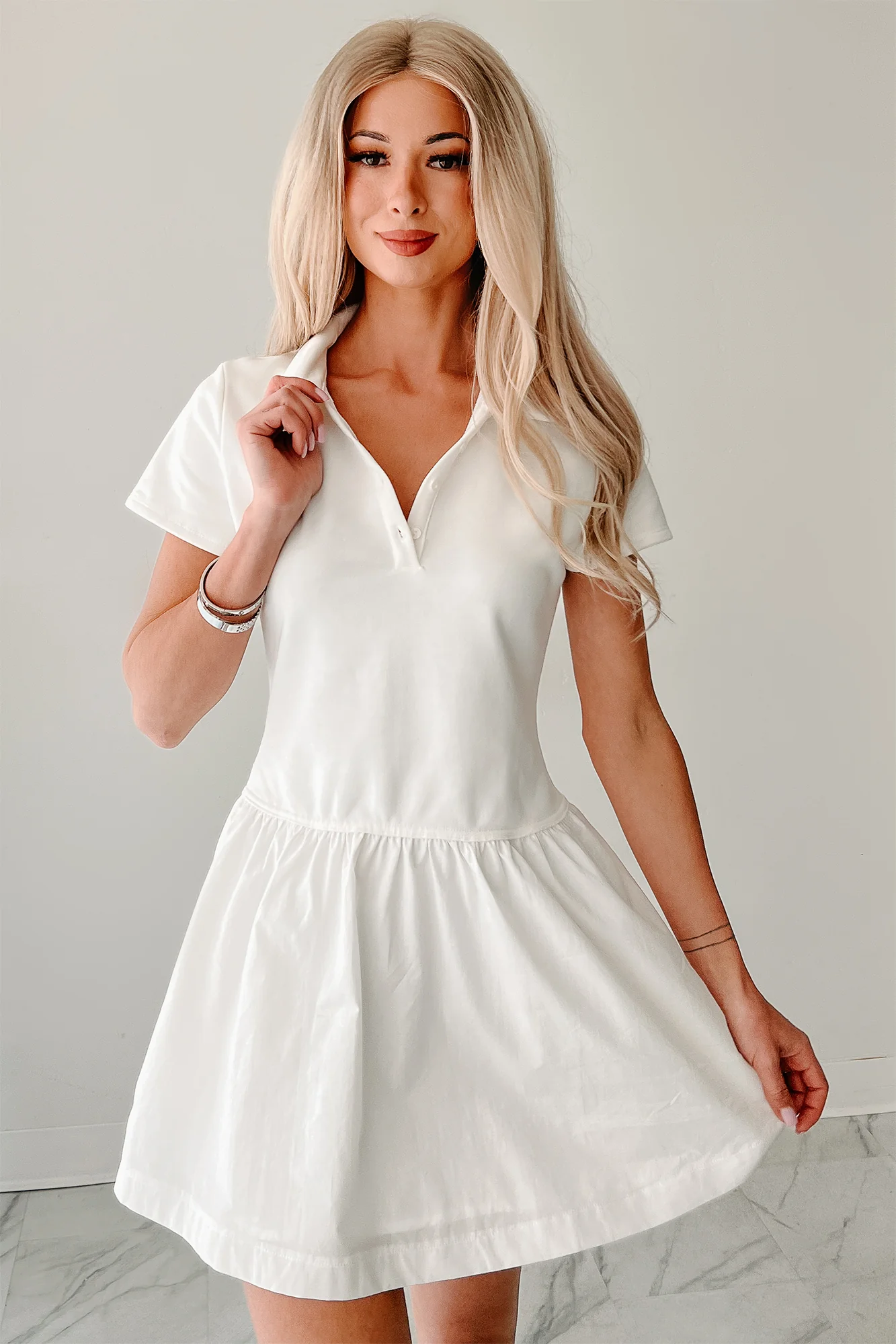 Winner Takes It All Active Mini Dress (White) - Image 7