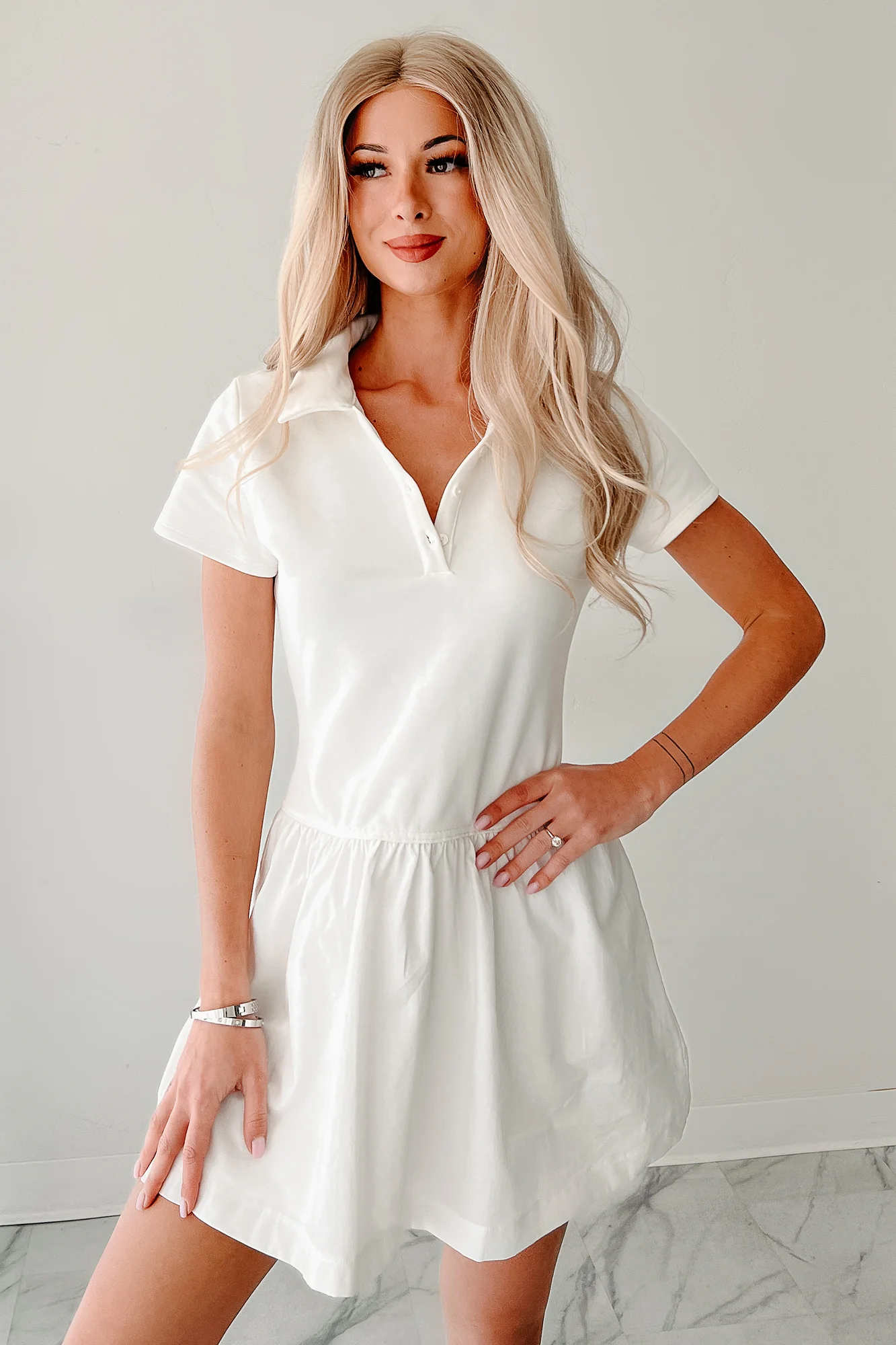 Winner Takes It All Active Mini Dress (White) - Image 8