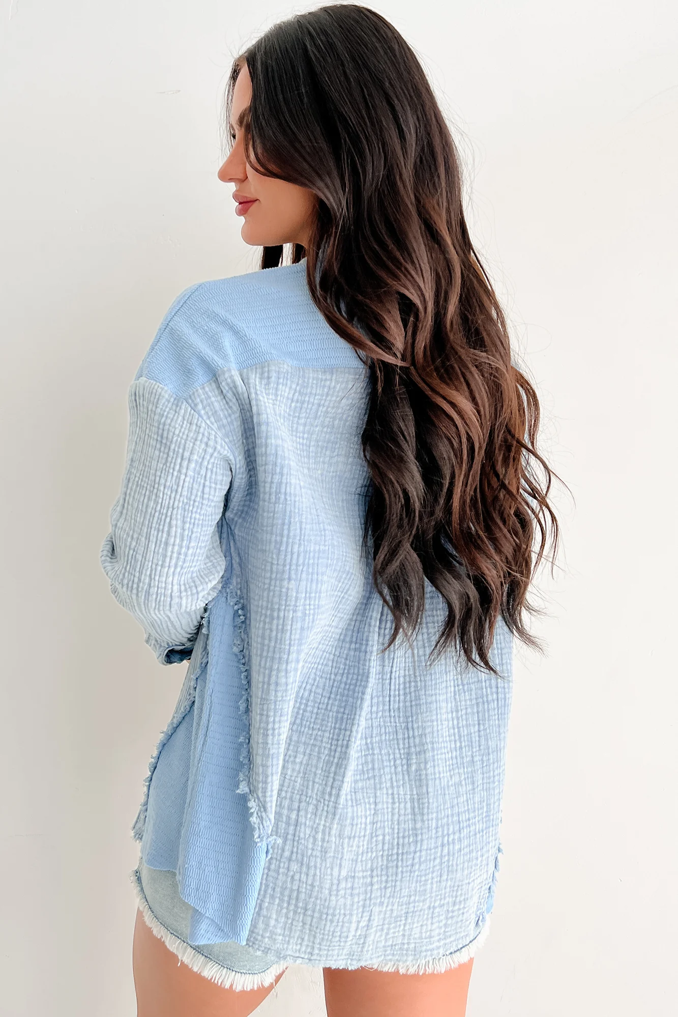 Winning Big Oversized Gauze Shacket (Denim) - Image 6