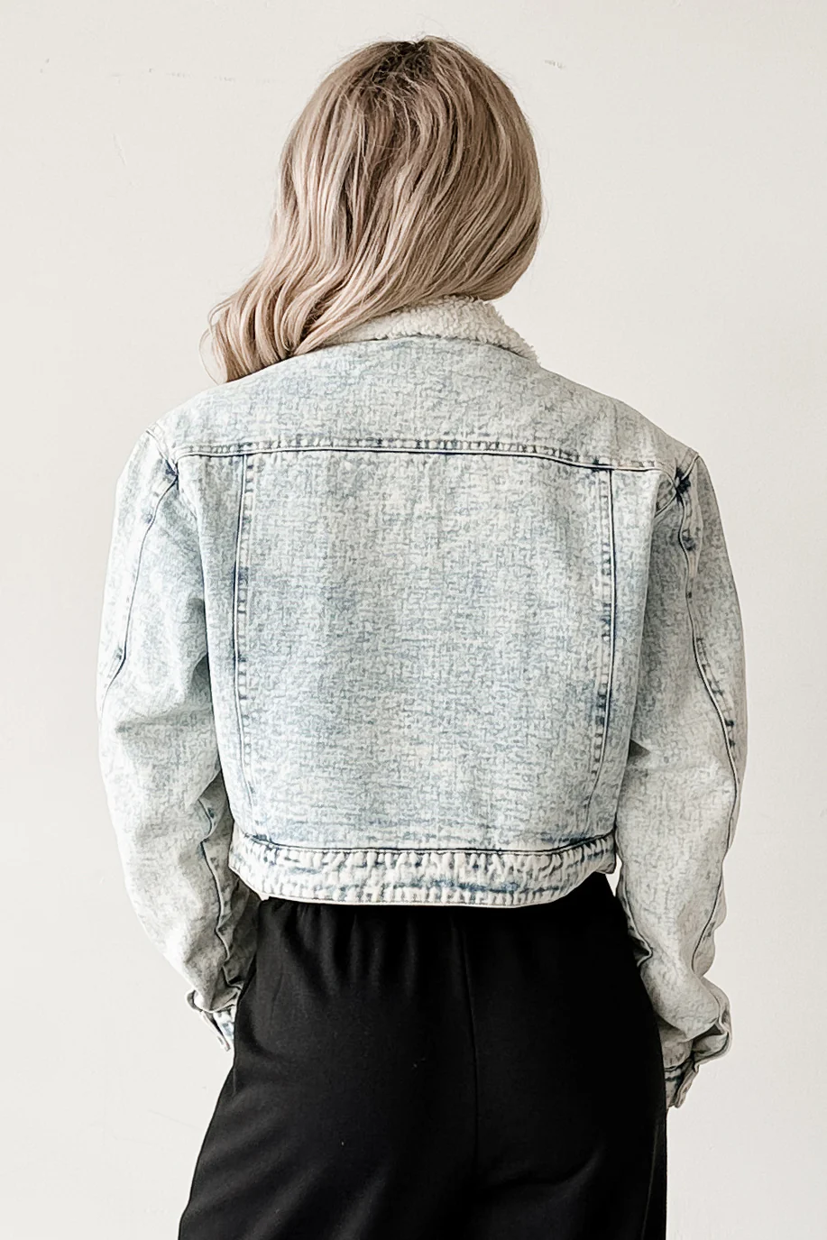 Wintry Whispers Sherpa Denim Jacket (Acid Blue) - Image 4