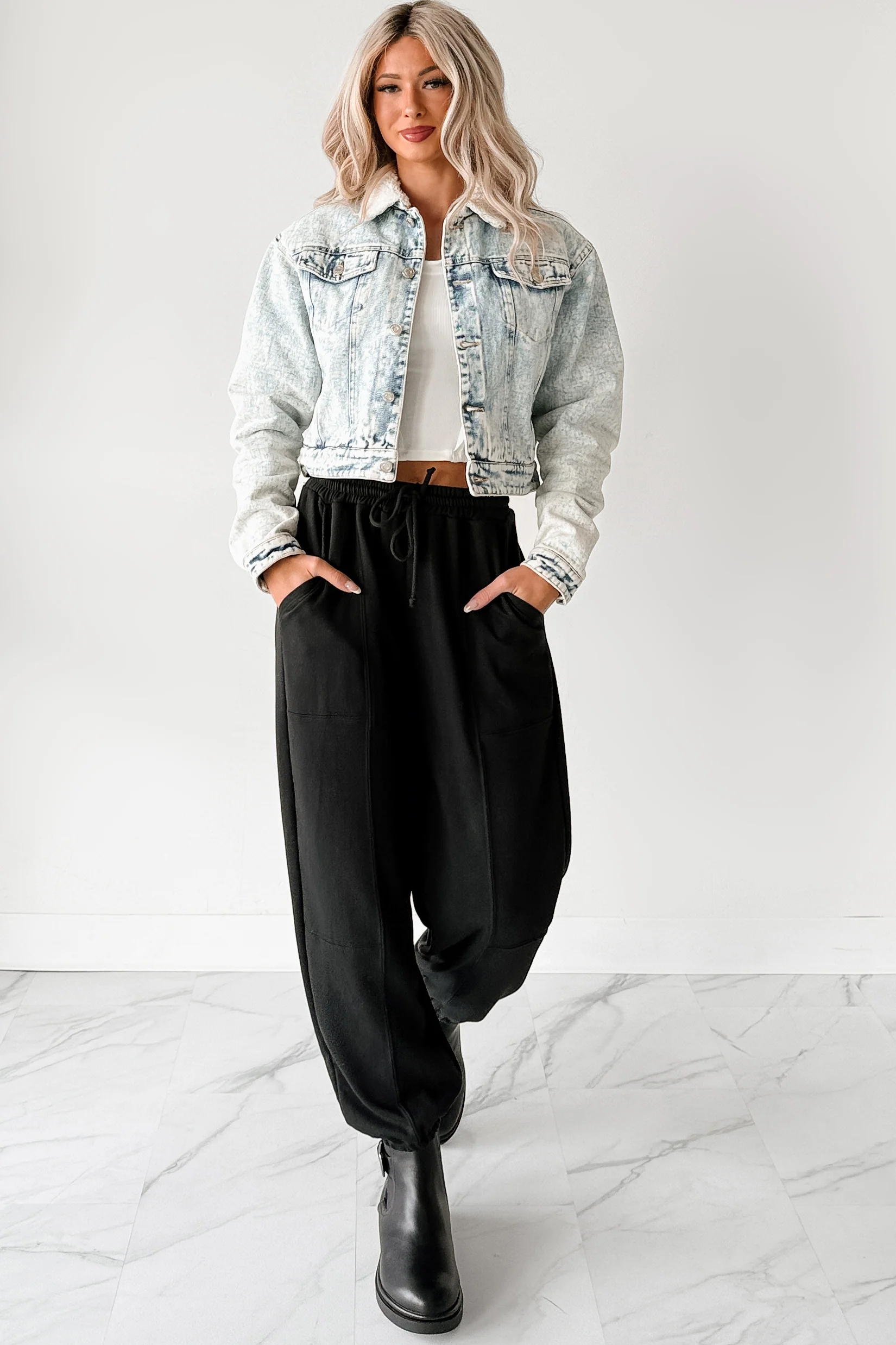 Wintry Whispers Sherpa Denim Jacket (Acid Blue) - Image 7