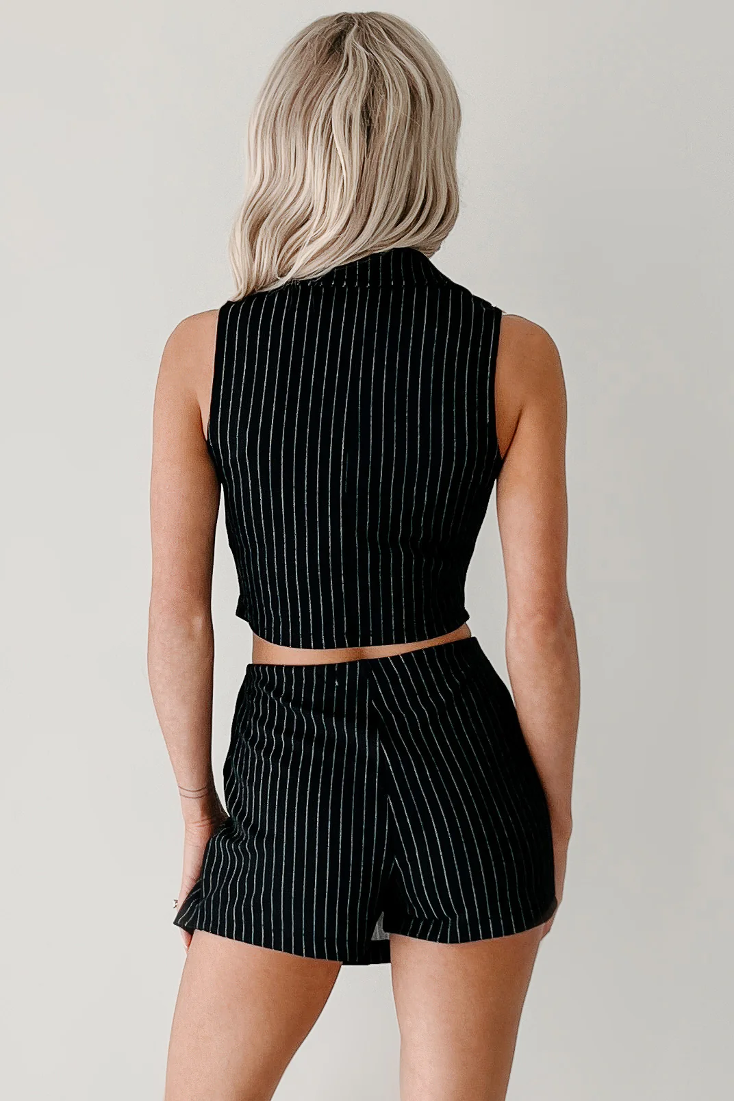Workflow Edge Two Piece Pinstripe Skort Set (Black/White) - Image 4