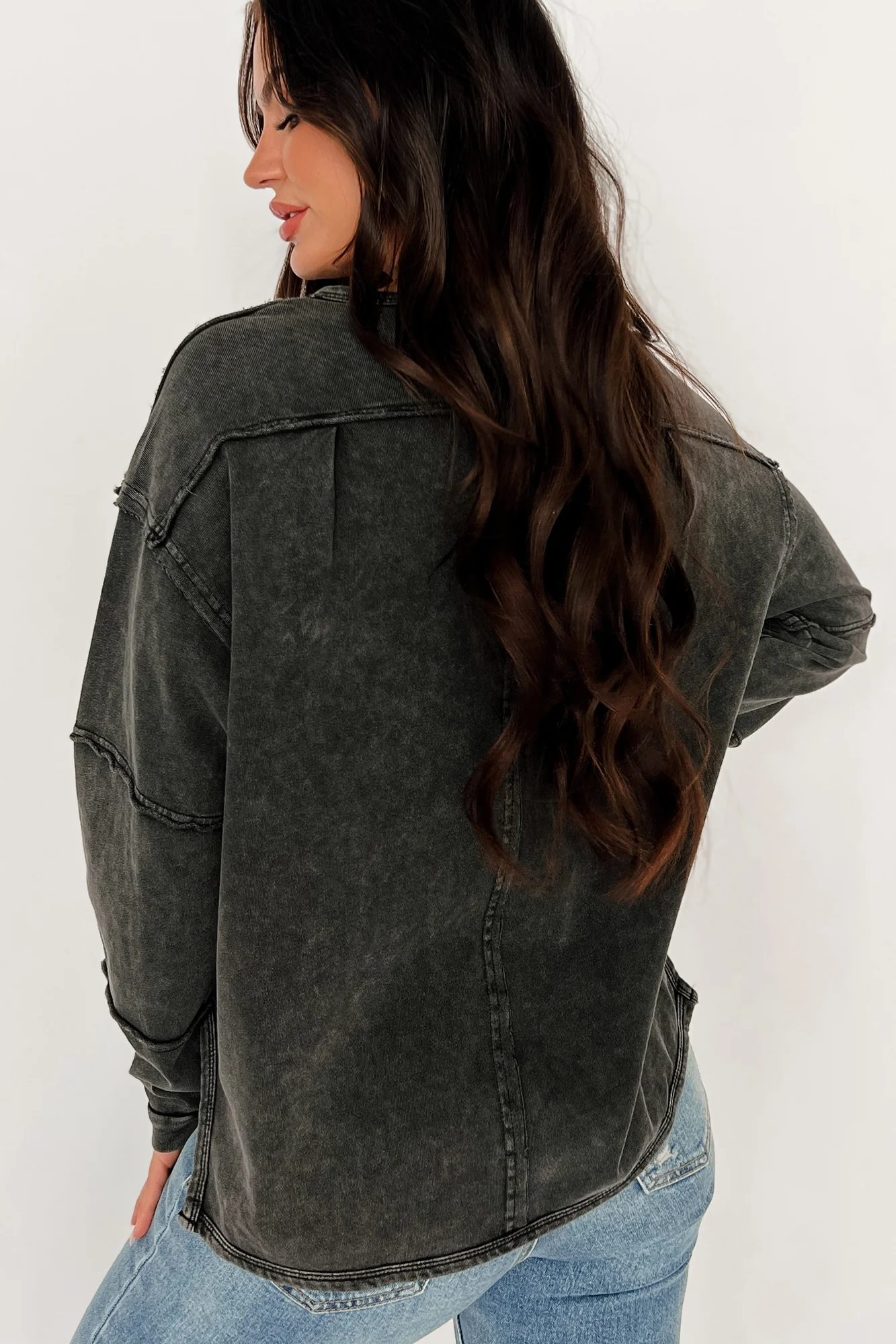 Your Focal Point Mineral Wash Star Graphic Top (Black) - Image 4