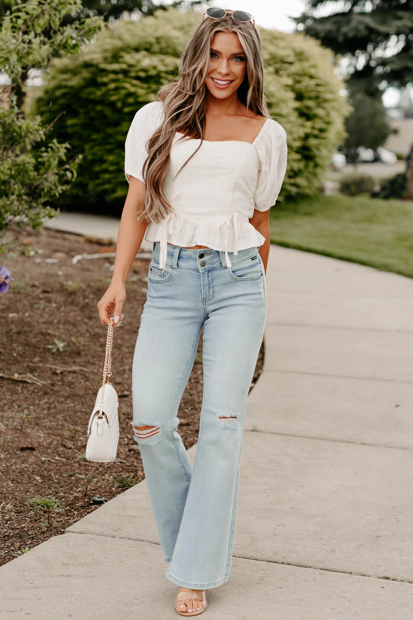 Yours For Now Floral Embroidered Crop Top (Ivory) - Image 3