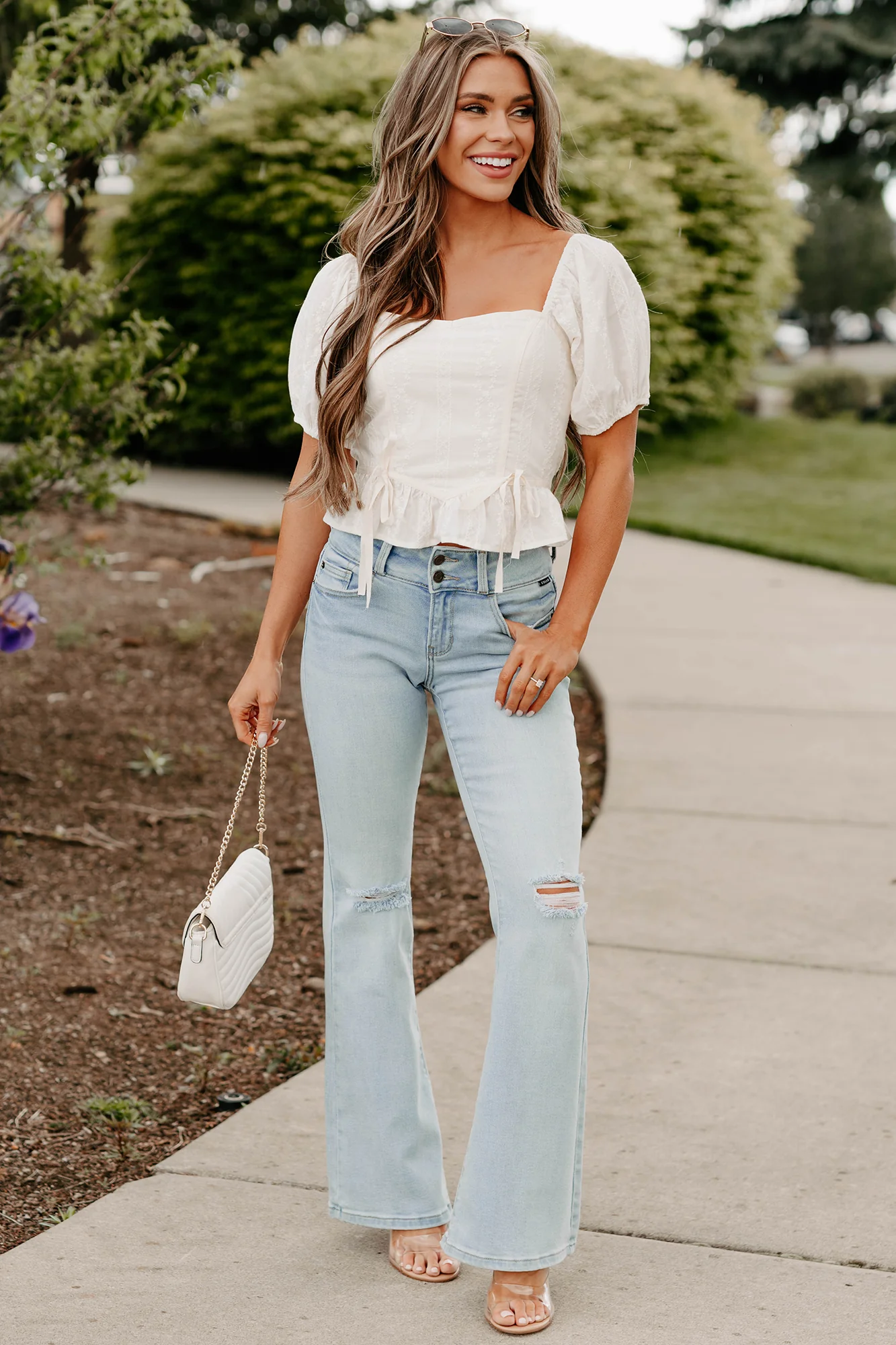 Yours For Now Floral Embroidered Crop Top (Ivory) - Image 6