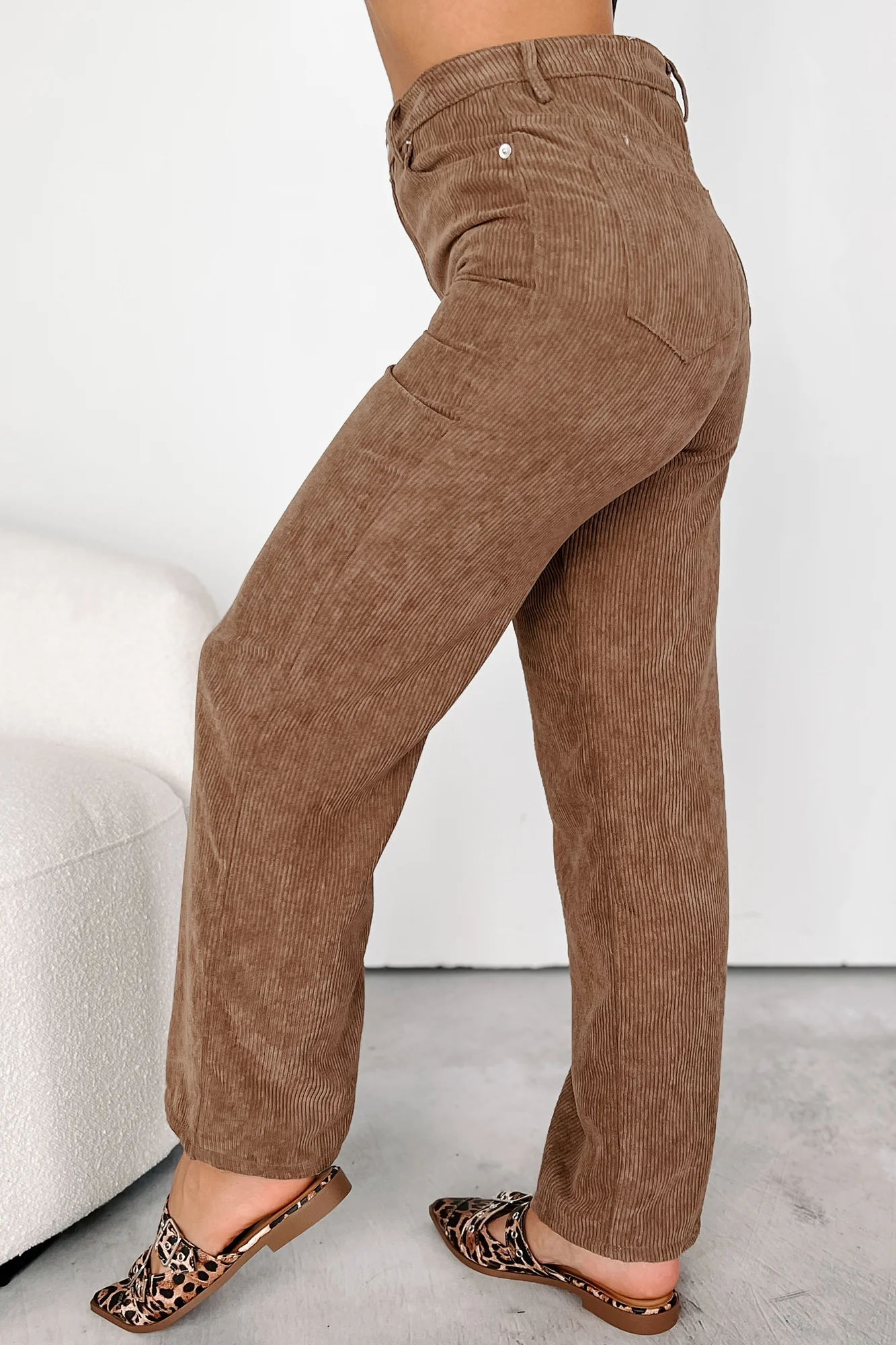 Zachary High Rise Corduroy Pants (Mocha) - Image 6