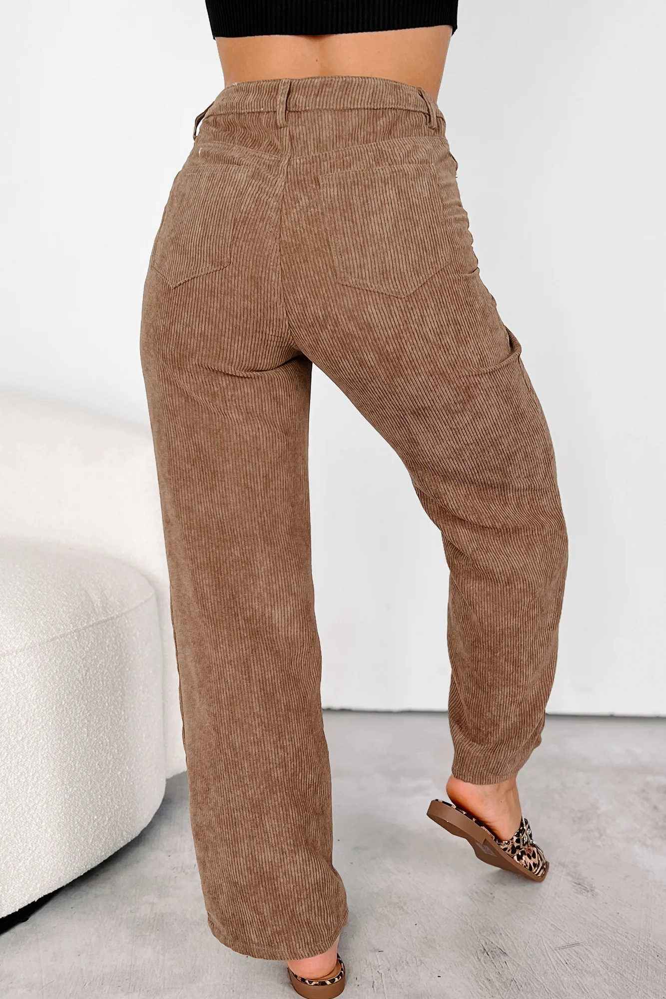 Zachary High Rise Corduroy Pants (Mocha) - Image 7