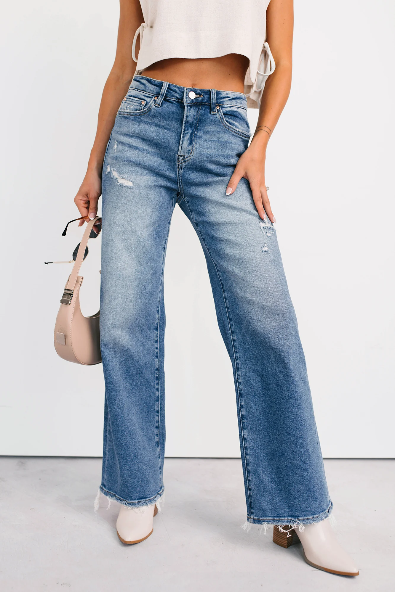Zari High Rise Straight Leg Mica Denim Jeans (Medium) - Image 3