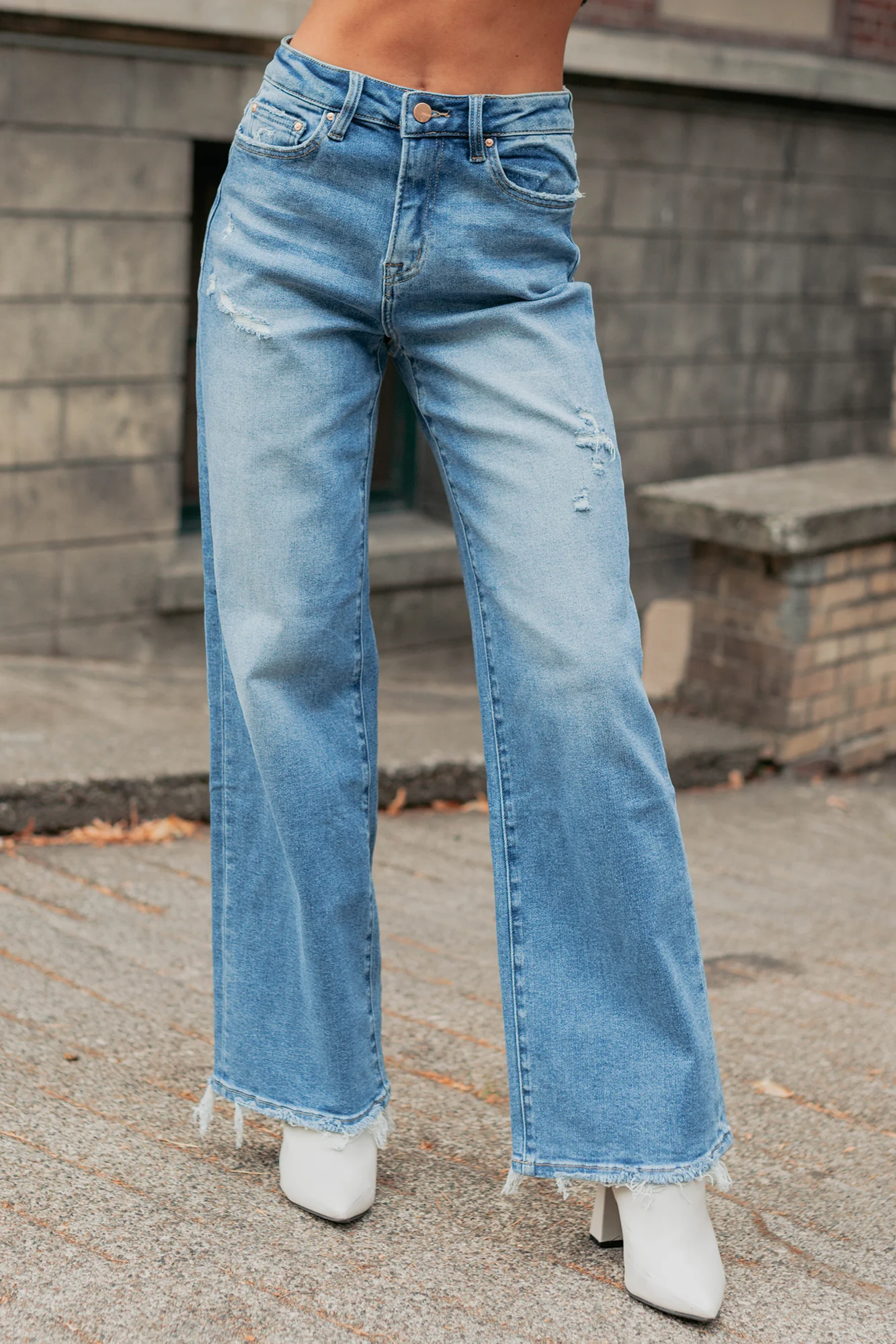 Zari High Rise Straight Leg Mica Denim Jeans (Medium) - Image 5