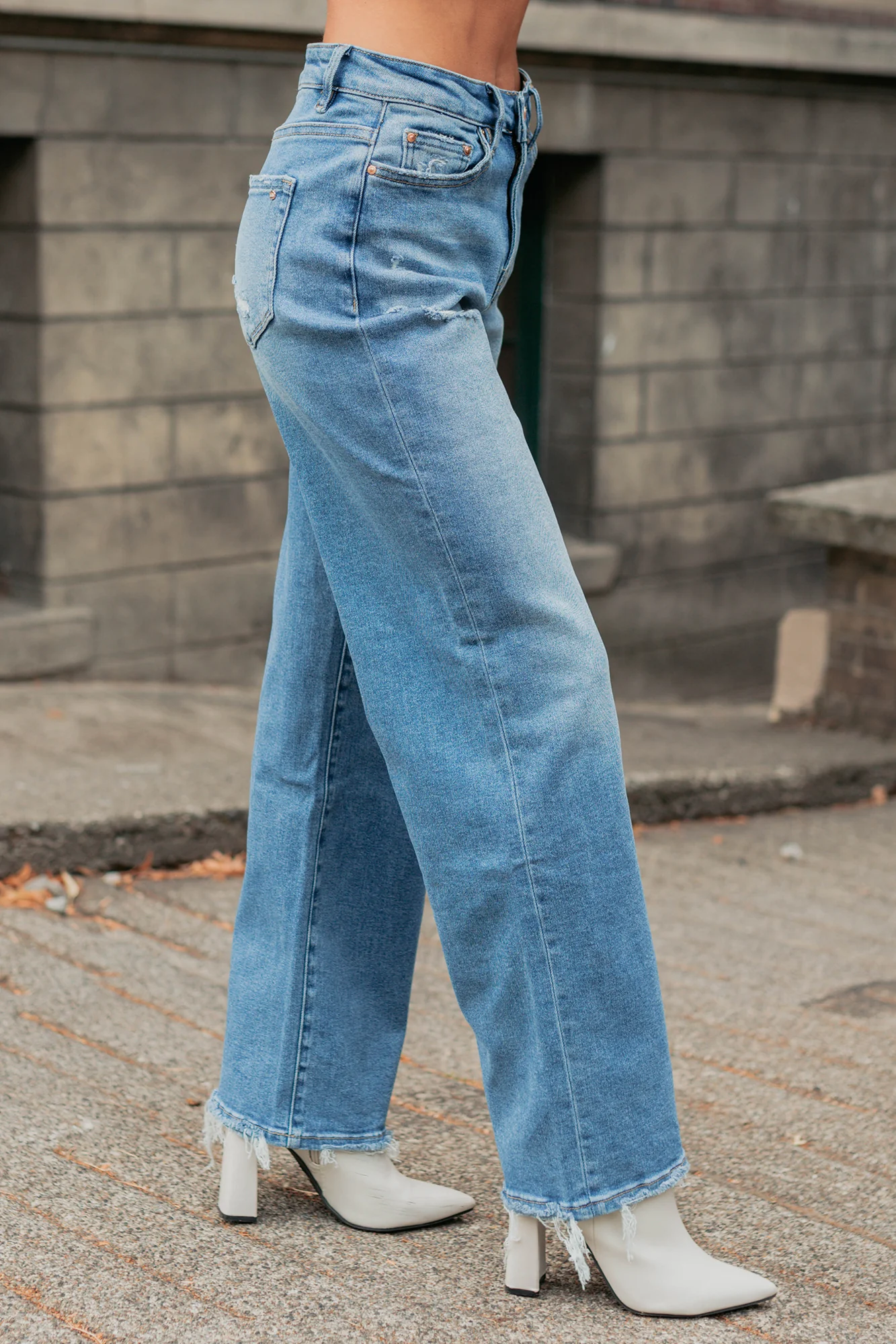 Zari High Rise Straight Leg Mica Denim Jeans (Medium) - Image 7
