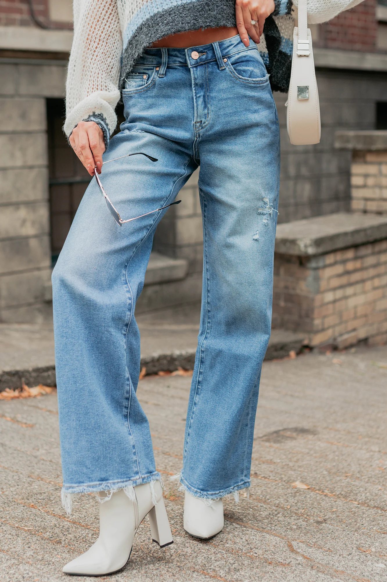 Zari High Rise Straight Leg Mica Denim Jeans (Medium) - Image 8