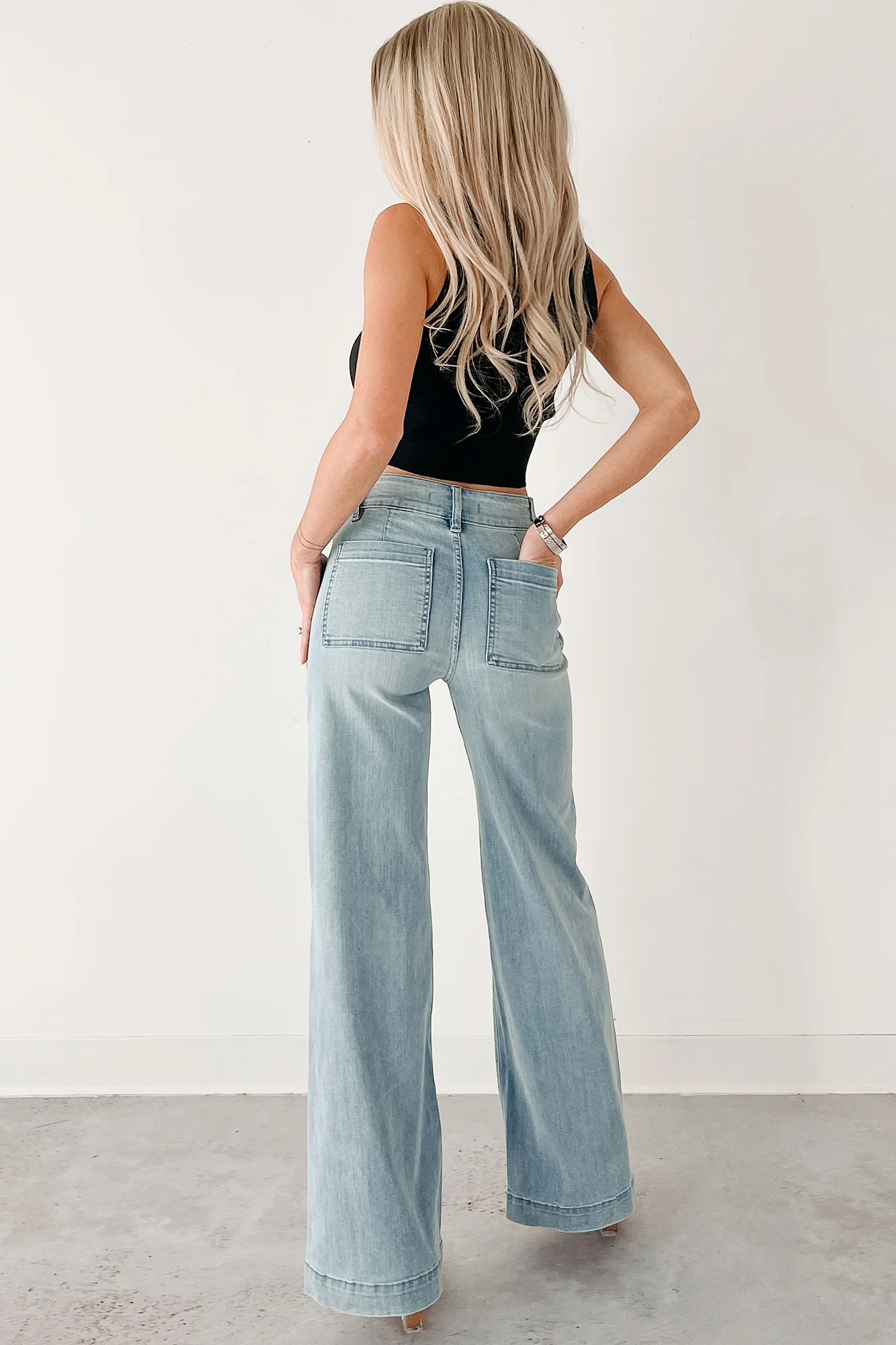 Zella High Rise Wide Leg Eunina Jeans (Medium) - Image 11