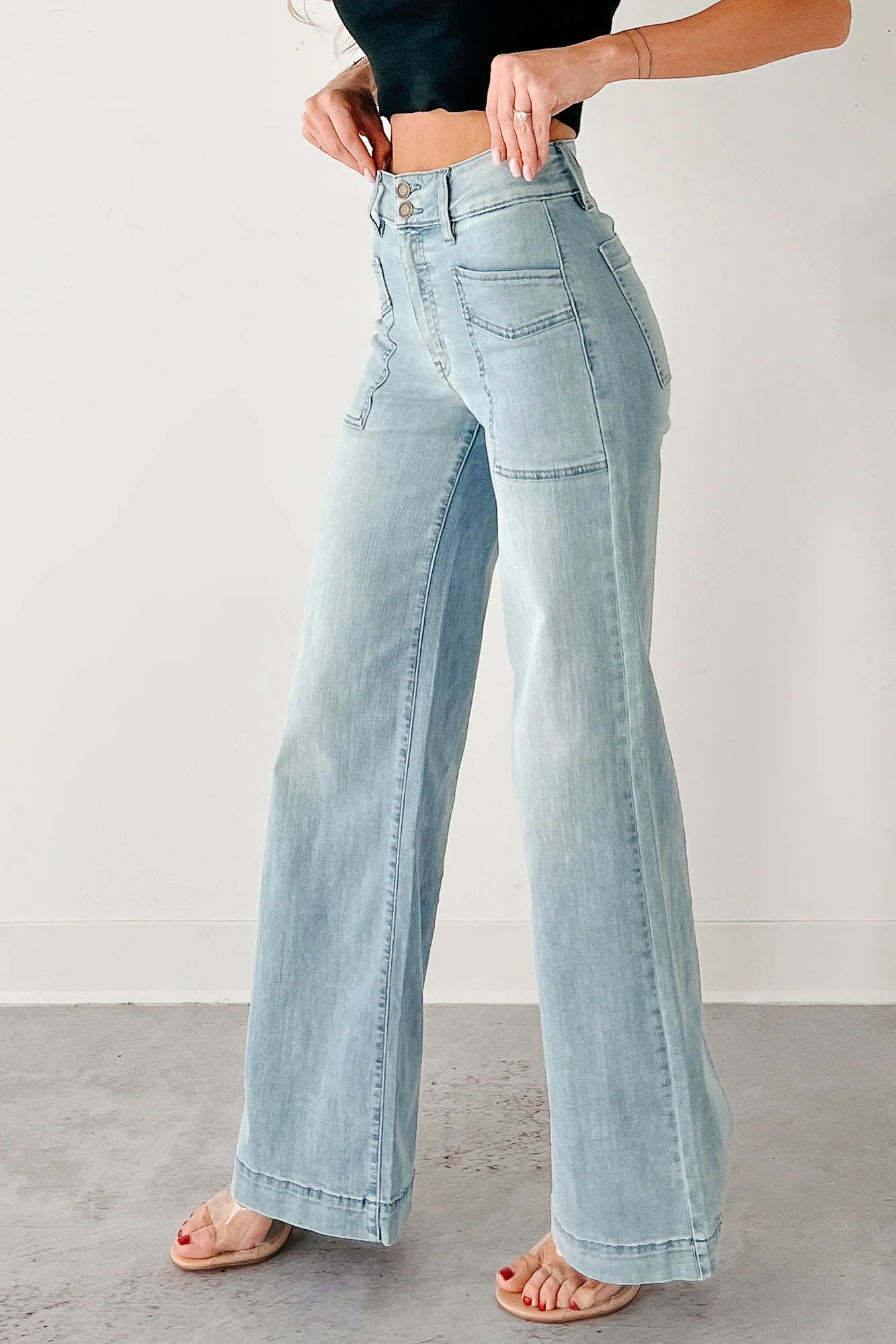 Zella High Rise Wide Leg Eunina Jeans (Medium) - Image 12