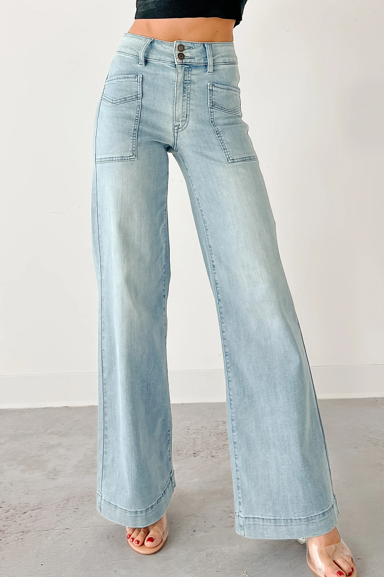 Zella High Rise Wide Leg Eunina Jeans (Medium) - Image 3