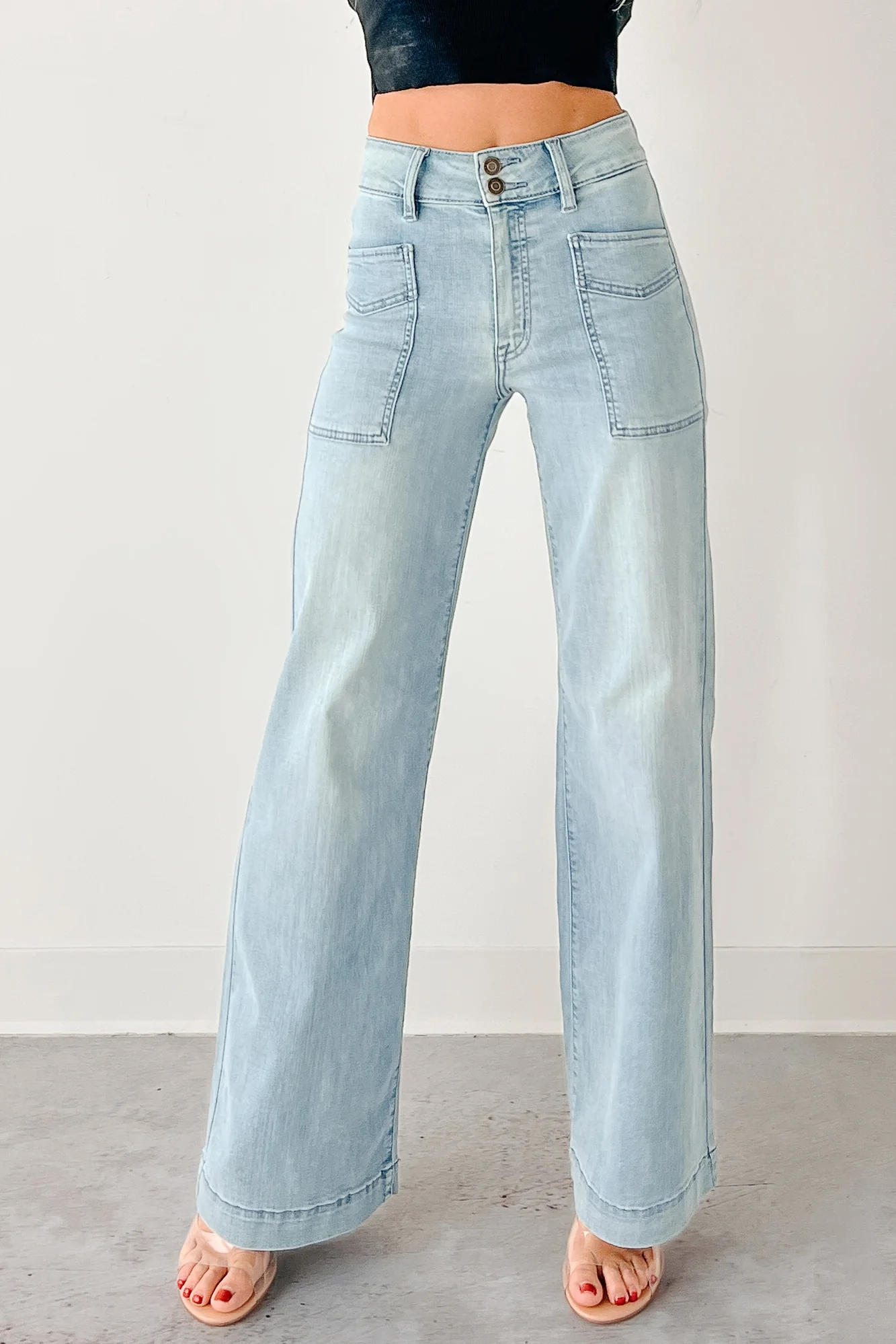 Zella High Rise Wide Leg Eunina Jeans (Medium) - Image 4