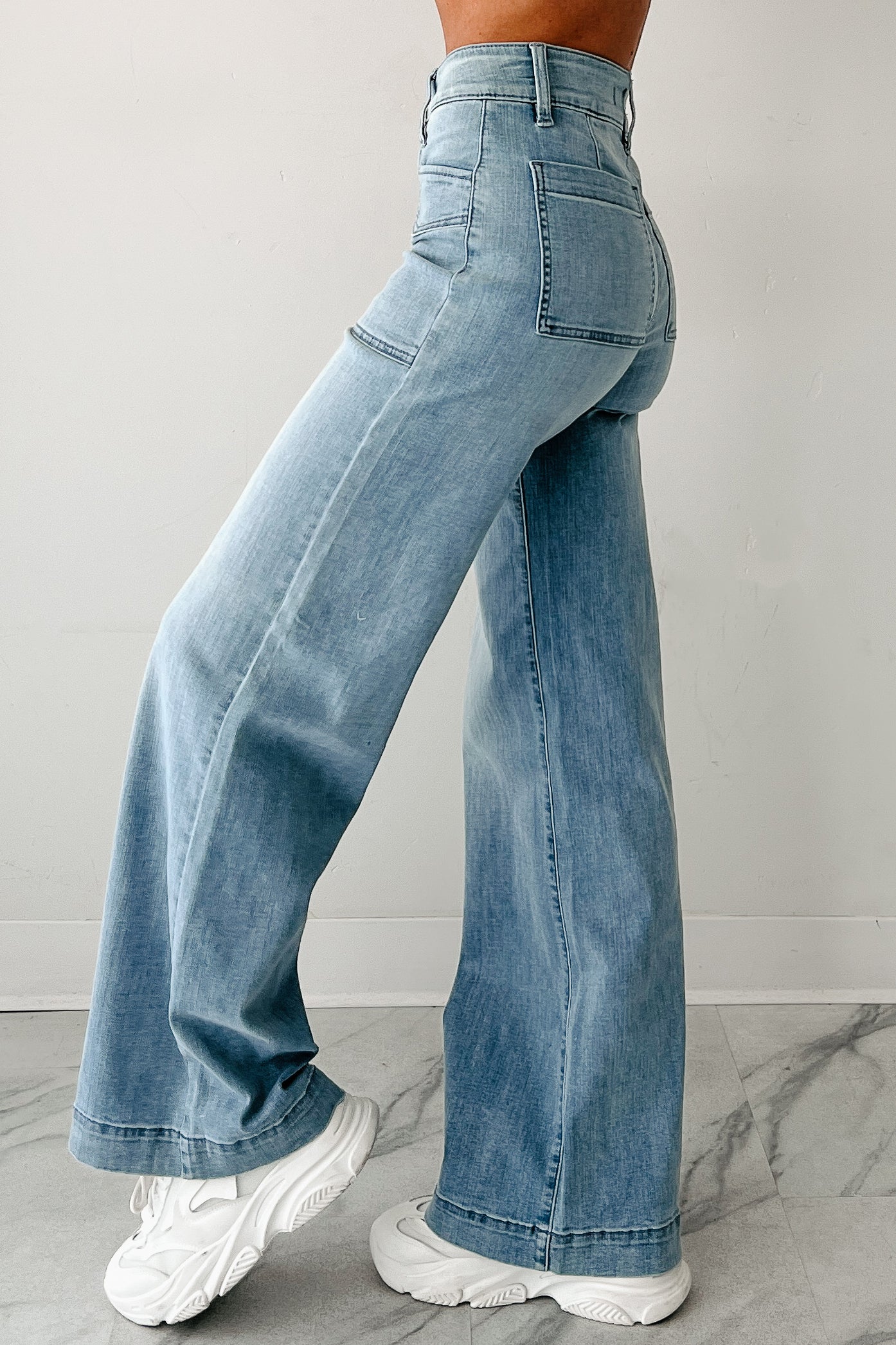 Zella High Rise Wide Leg Eunina Jeans (Medium) - Image 9
